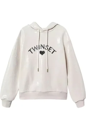 Twin-Set Sweathshirts & Hoodies, Dame, , XS, Bomuld, Paillet French Terry Hoodie