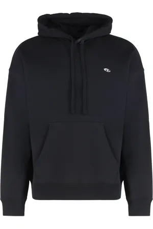 Diesel Sweathshirts & Hoodies, Herre, Sort, S, Bomuld, Ribbet Bomuldshættetrøje