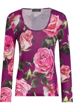 Dolce & Gabbana Top, Dame, Flerfarvet, M, Uld, Stilfuld Top til Kvinder