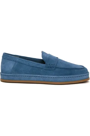 Hogan Sko, Dame, Blå, 36 EU, Læder, Blå Ruskind Slip-On Loafers