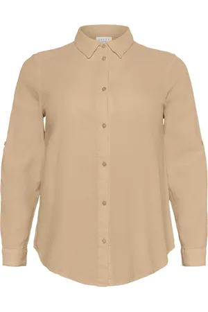 Kaffe Bluser & Skjorter, Dame, , 6XL, Klassisk Sand Skjortebluse