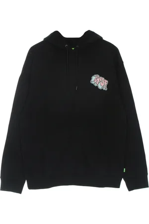 Huf Sweathshirts & Hoodies, Herre, Sort, L, Bomuld, Sort langærmet hættetrøje med logo