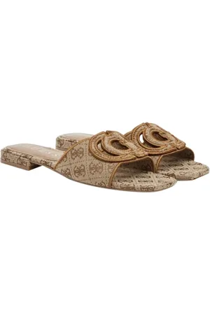 Guess Sko, Dame, , 36 EU, Uld, Lave Sandaler med Gyldne Detaljer
