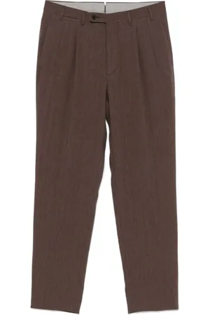 corneliani Bukser, Herre, Brun, M, Uld, Brun Uld Linned Bukser