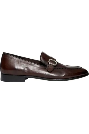 Green george Sko, Herre, Brun, 41 EU, Uld, Brun Læder Loafers Stilfuld Spænde
