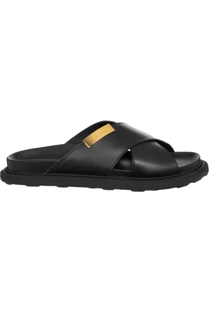 Moschino Sko, Herre, Sort, 40 EU, Læder, Ensfarvede Sandaler, Uden Lukning