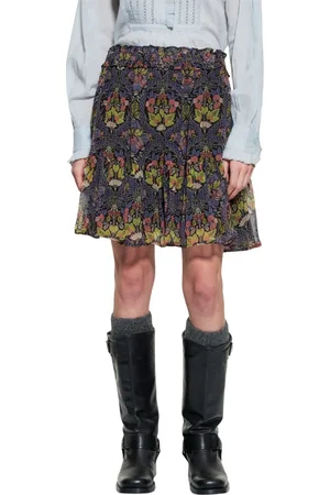 Antik Batik Nederdel, Dame, Flerfarvet, S, Chiffon, Eros print miniskirt