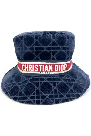 Dior Pre-owned, Dame, Blå, ONE SIZE, Bomuld, Pre-owned Bomuld hatte