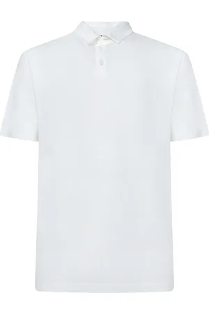 ZANONE Top, Herre, Hvid, L, Bomuld, Hvid Crepe Polo Skjorte