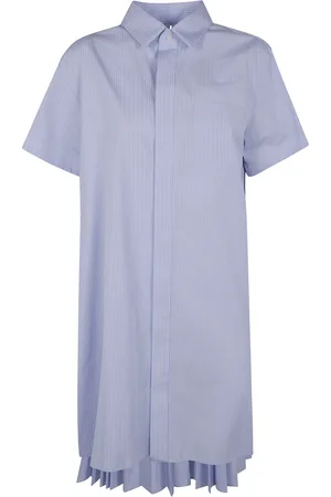 SACAI Kjole, Dame, Blå, M, Poplin Kjole til Kvinder