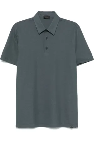 BRIONI Top, Herre, Grøn, XL, Bomuld, Bomuldspolo med Piqué Design