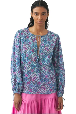 Antik Batik Bluser & Skjorter, Dame, Blå, M, Bomuld, Bluse Zena