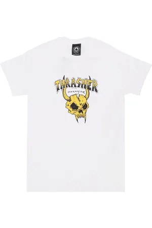 Thrasher Top, Herre, Hvid, XL, Bomuld, Barbarian Hvid Tee Kortærmet T-Shirt