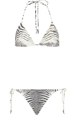 Roberto Cavalli Badetøj, Dame, Sort, S, Zebra Print Trekant Bikini