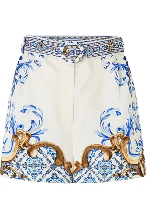Camilla Shorts, Dame, Blå, XS, Blå Eventyr Tuck Front Shorts