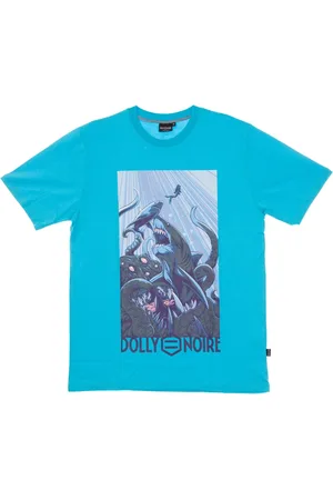 DOLLY NOIRE Top, Herre, Blå, XS, Bomuld, Blå Herre T-shirt med Print