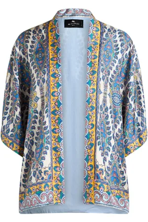 Etro Jakke, Dame, Flerfarvet, L, Hvid Sweater Kollektion