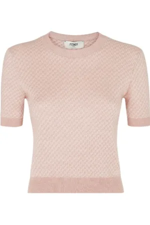 Fendi Top, Dame, Lyserød, S, Bomuld, Micro FF T-Shirt