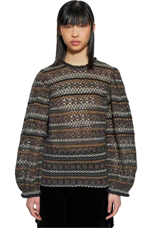 Antik Batik Bluser & Skjorter, Dame, Flerfarvet, S, Bomuld, Fara hæklet bluse