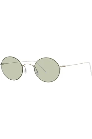 Giorgio Armani Tilbehør, Herre, Grå, 48 MM, Sølv/Lys Grøn Solbriller AR 6115T
