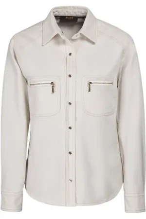 MOORER Bluser & Skjorter, Dame, , 2XS, Bomuld, Lyanna-43 Ecru