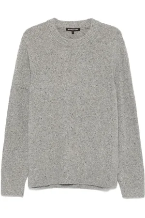 Michael Kors Strik, Herre, Grå, 2XL, Uld, Hættegrå uldblandingstrøje