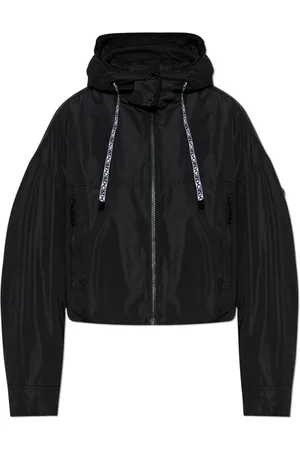 Michael Kors Jakke, Dame, Sort, XS, Uld, Kort Hooded Jakke