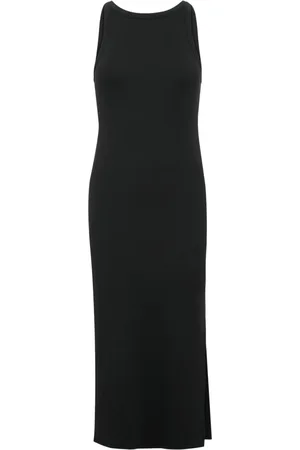Gestuz Kjole, Dame, Sort, S, Uld, Logo Tank Kjole med Sideslidser