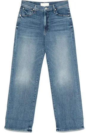 Mother Jeans, Dame, Blå, W26, Denim, Denim Dodger Jeans med Foldet Hem