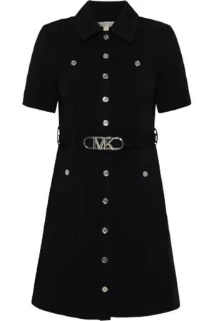 Michael Kors Kjole, Dame, Sort, 4XS, Uld, Skjortekjole