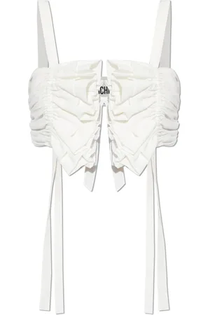 Moschino Top, Dame, Hvid, 2XS, Bomuld, Kort top med stropper