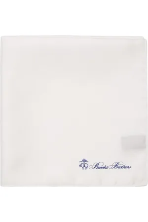 Brooks Brothers Tilbehør, Herre, Hvid, ONE SIZE, Uld, Lommetørklæde