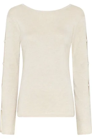 Bruuns Bazaar Strik, Dame, Hvid, L, Polyester, Anemonesbbyasmin Striktrøje