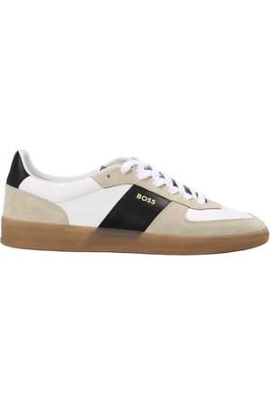 HUGO BOSS Sko, Herre, Hvid, 45 EU, Læder, Open Sneakers Brandon