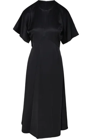 Michael Kors Kjole, Dame, Sort, XS, Polyester, Midikjole med flæseærmer