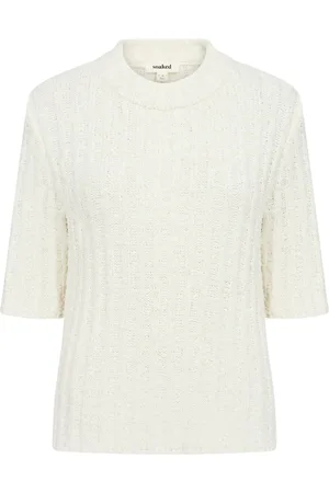 Soaked in Luxury Strik, Dame, Hvid, XS, Uld, Hvid Strik Pullover Slalika Stil