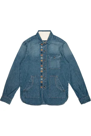 Nine In The Morning Skjorte, Herre, Blå, XL, Denim, Denim regular fit skjorte med broderi