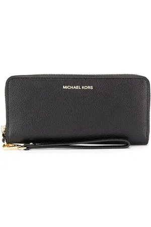 Michael Kors Tilbehør, Dame, Sort, ONE SIZE, Uld, Jet Set Travel Continental Wristlet med stort logo