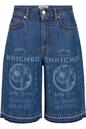 Iceberg Shorts, Dame, Blå, W27, Denim, Regular Fit Blå Denim Bermuda Shorts