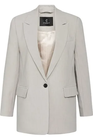 Bruuns Bazaar Jakke, Dame, Grå, M, Polyester, Klassisk Lysegrå Blazer