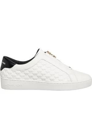 Michael Kors Sko, Dame, Hvid, 37 1/2 EU, Bomuld, Keaton Sneaker med lynlås