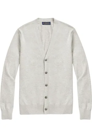 Brooks Brothers Strik, Herre, Grå, M, Bomuld, Supima Bomulds Cardigan med Knapper