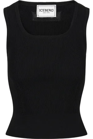 Iceberg Top, Dame, Sort, M, Lille Sort Ribbet Tanktop