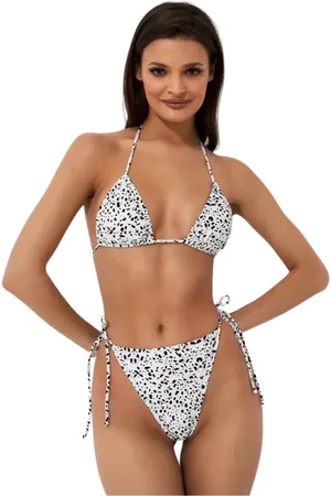 Reina Olga Badetøj, Dame, Hvid, S, Uld, Polkaprikker Concetta Bikini Sæt