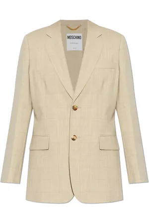 Moschino Jakke, Dame, , S, Uld, Blazer med ternet mønster