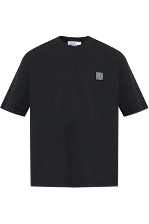 Stone Island Top, Herre, Sort, S, Bomuld, T-shirt med Logo