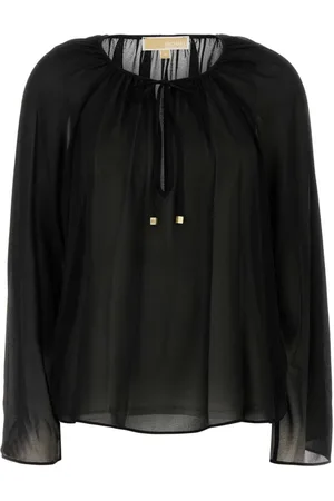 Michael Kors Bluser & Skjorter, Dame, Sort, XS, Georgette Bluse