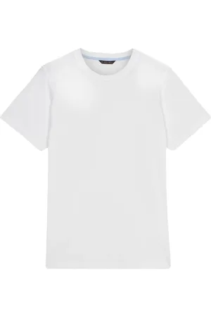 Brooks Brothers Top, Herre, Hvid, L, Bomuld, Hvid bomulds T-shirt med rund hals