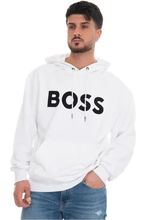 HUGO BOSS Sweathshirts & Hoodies, Herre, Hvid, 2XL, Bomuld, Oversized Hoodie