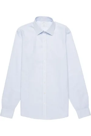 Brooks Brothers Skjorte, Herre, Blå, XS, Bomuld, Milano Slim Fit Non-Iron Ainsley Collar Skjorte